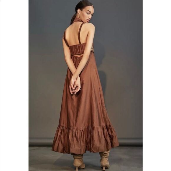 Anthropologie x Nikita Mhaisalkar Flounced Maxi Dress Size 0P - Picture 3 of 6